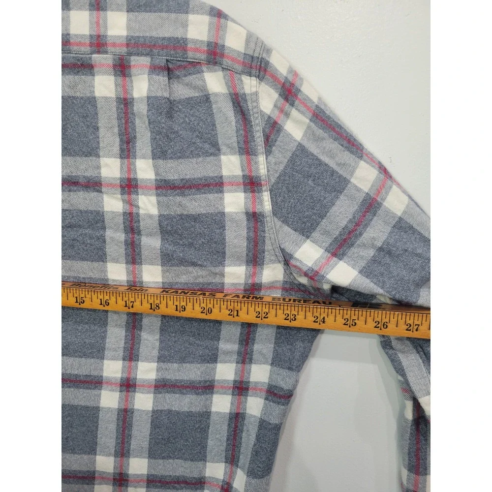 J. Crew Slim Fit Plaid Flannel Button Down Shirt Men's XL Blue‎ Cotton